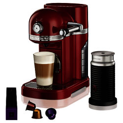 Nespresso Artisan Coffee Machine with Aeroccino by KitchenAid Empire Red